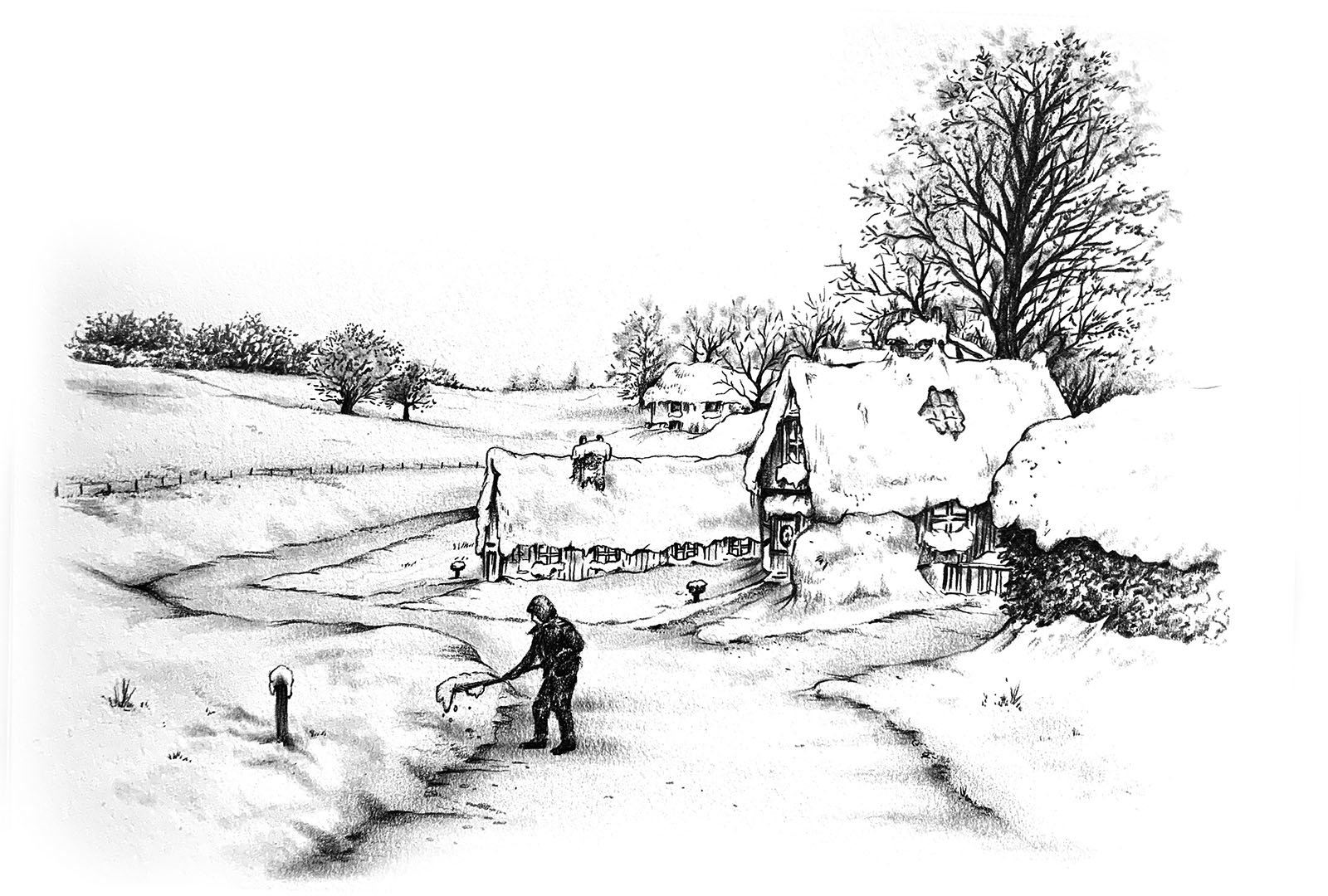 Clearing snow near Epen, Netherlands